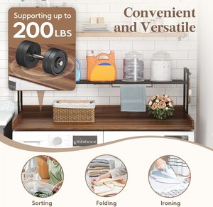 <span class=keywords><strong>Scaffale</strong></span> a doppio livello in acciaio inossidabile per lavatrice e asciugatrice con ripiano e organizer per attrezzi - Product Image 4
