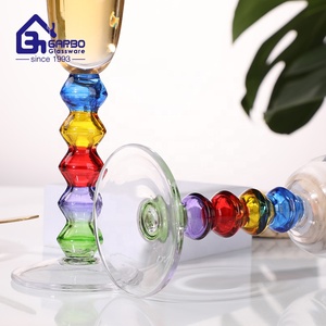 Copa de vino vintage con tallo colorido para catering o copas de champán de boda copas hechas a mano de gama alta - Product Image 5