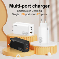 Chargeur rapide multi-ports 90W PD avec prises UK/EU/US, adaptateur de charge rapide pour téléphone portable QC3.0