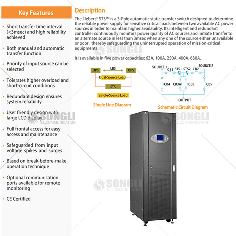 VERTIV Liebert STS 3 Phase Static Transfer Switch for Data Centers ...