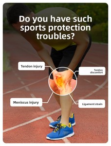 Bande de mobilisation du ligament tibial sportif, patch de soutien musculaire, bandage intégré prédécoupé pour la rotule, en spandex, pour marathon et course à pied - Product Image 6