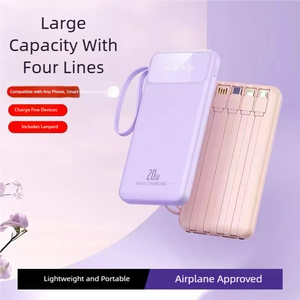 <span class=keywords><strong>พา</strong></span><span class=keywords><strong>ว</strong></span><span class=keywords><strong>เวอร์</strong></span><span class=keywords><strong>แบงค์</strong></span>ราคาโรงงาน ความจุ 20000mAh พร้อมสาย<span class=keywords><strong>ชาร์จ</strong></span>ในตัว 4 เส้น ที่วางโทรศัพท์ จอ LED ไฟฉาย <span class=keywords><strong>ชาร์จ</strong></span>เร็<span class=keywords><strong>ว</strong></span> 2A - Product Image 5