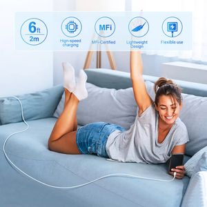 สายชาร์จเร็ว 3A ความยาว 3 ฟุต 6 ฟุต 10 ฟุต สายดาต้า USB สำหรับ iPhone 14 13 12 11 Pro Max - Product Image 5