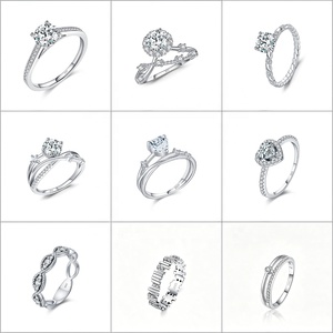 แหวนคู่เงินแท้ S925 ประดับ<span class=keywords><strong>เพชร</strong></span>โมอิสซาไนต์ VVS ดีไซน์หรูหราสำหรับผู้หญิง ขายส่งยอดนิยม เหมาะสำหรับเป็นของขวัญ - Product Image 4