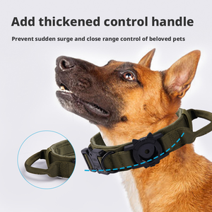 Explosion-proof Shock protection <strong>Tactical</strong> Aesthetic Modern Bulk Thick Weighted Thick <strong>Dog</strong> <strong>Collar</strong> Waterproof With AirTag Holder - Product Image 5