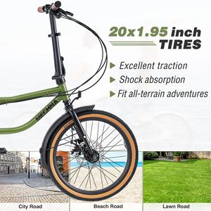 Vélo <span class=keywords><strong>tandem</strong></span> MEGHNA, vélo pliable, roue de 20 pouces, 7 vitesses, freins à disque doubles, vélo de croisière pliable avec porte-bagages arrière pour adultes - Product Image 3