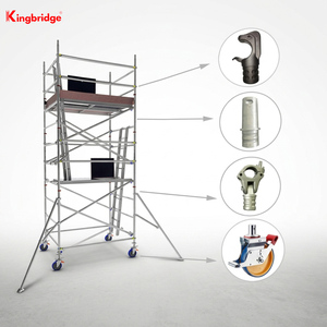 Échafaudage d'accès pliable en aluminium haute résistance avec design traditionnel pour utilisation extérieure en appartement, hauteur 5m - Product Image 1