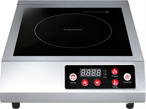 Table de cuisson à induction professionnelle 3500W en acier inoxydable avec commande par bouton, brûleur unique, cuisinière à induction commerciale - Product Image 1
