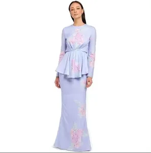 Newest Design Hot Sale Malaysia Baju kurung Style Women Floral Printed Kebaya