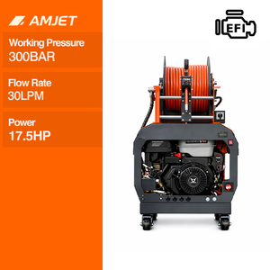 Nettoyeur de canalisations haute pression AMJET TES3020 4350 psi, 5 gpm, machine de nettoyage de drains, 300 bars, pour plomberie commerciale - Product Image 1