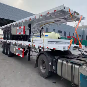 Semirremolque de Plataforma Plana de Acero de 20 a 53 Pies con 2-5 Ejes, Remolques de Transporte para Vehículos de 40 Pies - Product Image 1
