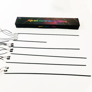 RGB multiwarna 18-in-1 <span class=keywords><strong>Kit</strong></span> lampu atmosfer mobil pintu/pijakan kaki/dasbor dengan aplikasi <span class=keywords><strong>Bluetooth</strong></span> & sinkronisasi simfoni plastik/akrilik - Product Image 6