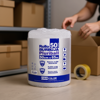 Film à bulles d'air 50CM*65M, mousse protectrice en plastique, rouleau de matériau de rembourrage pour emballage et stockage 067351 Espagne