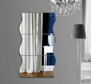 אריחי מראה אקרילי דבק עצמי קיר קליל מדבקות קיר קל לקישוט הבית - Product Image 6