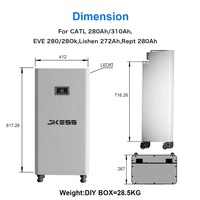 Boîtier de batterie DIY JKESS LiFePO4 48V/51.2V 16S 150A avec BMS JK, écran LCD, CANBUS/RS485, 280-320Ah, 15KWh, système de stockage d'énergie solaire