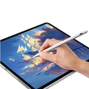 Stylus kalem kapasitif Tablet aktif dokunmatik ekranlı avuç içi reddi kalem Apple iPad