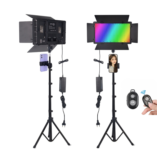 RGB U600 Photography Equipment TV Video Studio LED Light Suitable with Bluetooth Remote Control, Mobile Phone Holder, 2.1MTripod