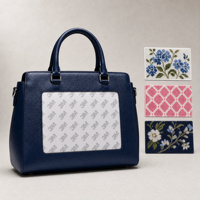 Sac à main DIY en point de croix avec fenêtre en toile autocollante pour femme, sac fourre-tout en cuir personnalisé, projet de bricolage, sac cadeau, sac de transport quotidien