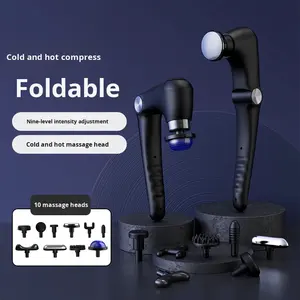 Pistola de Masaje Profesional Portátil 2025, Plegable, con 10 Cabezales, Vibración, Calor y Frío, Terapia de Percusión, Pantalla LCD, Mini Pistola de Fascia - Product Image 3