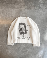 Pull-over en coton pour homme à col rond et épaules tombantes, à manches longues, motif personnalisé, idéal pour l'hiver – Fabricant de tricots