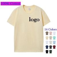 T-shirt uni en coton biologique de haute qualité, col rond, coupe confortable, tissu épais, impression personnalisée du logo, t-shirt pour homme