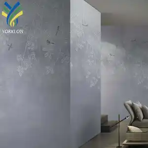 YKEAX 321 3D personalizzato stampato minimalista moderno grigio fiori e uccelli carta da parati murale per la decorazione