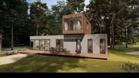 Maison modulaire moderne à 2 étages avec terrasse sur le toit