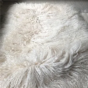 Wholesale Curly Long Hair Tibetan 100% Genuine Mongolian Sheep Fur