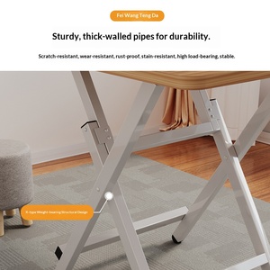 <span class=keywords><strong>Table</strong></span> à manger pliable en bois avec pieds en métal <span class=keywords><strong>pour</strong></span> la maison, la <span class=keywords><strong>cuisine</strong></span>, le balcon, les petits espaces - Product Image 6