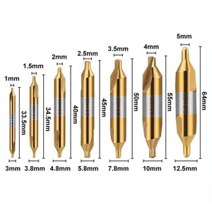6 uds Hss Center Drill Set 1,0-5,0 Mm titanio plateado ambos cabezales surtido KHL0788 - Product Image 2