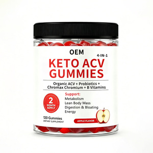 Suplemento Dietético OEM/ODM 4 en 1 Keto ACV Gummies con ACV Orgánico, Probióticos y Vitaminas B con Cromo Chromax - Product Image 1