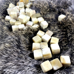 Bone Square <b>Dice</b> <b>Set</b> Natural Color Home Decor Geometric Board Game Components and Accessories Orion Handicraft Wholesale - Product Image 1