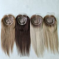 Rambut Asli Remy Silk Base Lace PU Topper, Hairpiece Ikat Tangan dengan Kulit Kepala Alami untuk Wanita, Rambut Rontok, Grosir, Ready Stock