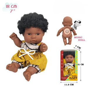 Meilleure vente poupée 18cm peau foncée vinyls vinyls africains babyDoll - Product Image 2