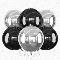 6 ballons ronds en feuille d'or 4D de 22 pouces pour décorations de fête d'anniversaire, de mariage, de remise de diplôme et de bal de promo