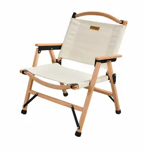 Muebles de exterior silla personalizada grano de madera aluminio portátil plegable Silla de camping