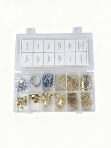 260pcs đẩy pin móc thiết lập tường hình ảnh khung treo móc bộ loại kết thúc Đồng bằng mắt trượt móc & đẩy pins - Product Image 2