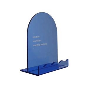 L צורת אקריליק Bookend עם Magaziner כיס אקריליק כן ציור ספר מחזיק מעמד Rack Libiary מדף ספרים תומכי ספרים - Product Image 1