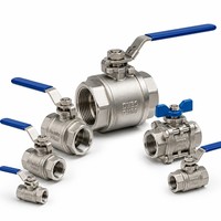 Venta al por mayor directa de fábrica: Válvula de bola roscada de 3 piezas de acero inoxidable 316 de paso completo NPT 1000 WOG con maneta para aceite, gas y agua