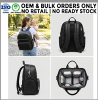 Raffinierte Vegane PU-Leder Wickeltasche Rucksack Stilvoller Wasserdichter Mama-Rucksack Maßgeschneidertes Design OEM-Hersteller