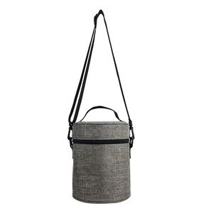 Sac à lunch isotherme rond portable, sac isotherme en aluminium épais pour la conservation au froid, travail ou voyage - Product Image 4