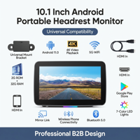 Moniteur d'appuie-tête Android 11 de 10,1'' pour voiture, TV embarquée, Quad Core DDR4 2G 32G ROM, écran tactile IPS ultra-fin, commande en gros