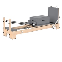 Lit de Pilates pliable en alliage d'aluminium et chêne, équipement compact de yoga et de mise en forme, ensemble d'entraînement Pilates avec Reformer