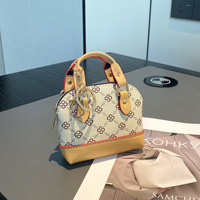 Tas Rantai Mini Louis Le High-End Portabel Motif Perak INS dengan Dompet Koin Anak Presbyopia Gantungan Kunci Kulit