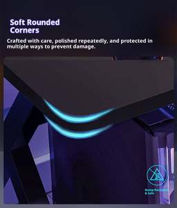 Table <span class=keywords><strong>d</strong></span>'<span class=keywords><strong>angle</strong></span> ergonomique de luxe moderne noire pour PC <span class=keywords><strong>Gamer</strong></span> – <span class=keywords><strong>Bureau</strong></span> de jeu pour ordinateurs – Vente en gros à prix réduit - Product Image 3