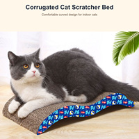 Grattoir pour chat en carton ondulé durable et écologique, forme en M, tapis de grattage