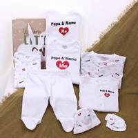 Ensemble cadeau nouveau-né en coton imprimé pour bébé, barboteuse et grenouillère unisexe avec traitement adoucissant pour bébés d'un mois – Vente en gros