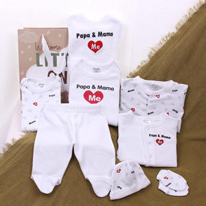 Conjunto <span class=keywords><strong>de</strong></span> Regalo para Bebé Recién Nacido, Mono y Pelele <span class=keywords><strong>de</strong></span> Algodón con Estampado, Unisex, con Tratamiento Suavizante para Bebés <span class=keywords><strong>de</strong></span> <span class=keywords><strong>Un</strong></span> Mes, Venta al Por Mayor - Product Image 1