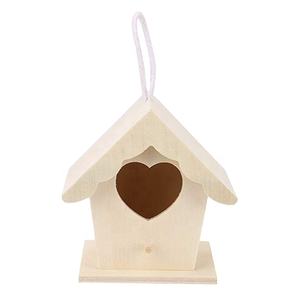 Amaping DIY Nest Casa de pájaros de madera hecha a mano portátil con poste de pie para carteles de pared Artesanía de madera Cajas de madera - Product Image 1