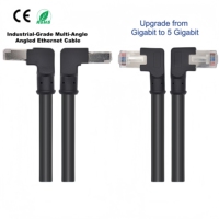 Câble Ethernet RJ45 à angle droit, assemblage de câble réseau industriel pour serveur réseau, 5 Gbps, certifié CE RoHS